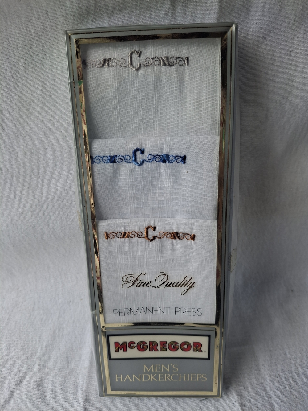 McGregor Men's White Handkerchiefs with Trim - Pack of 3